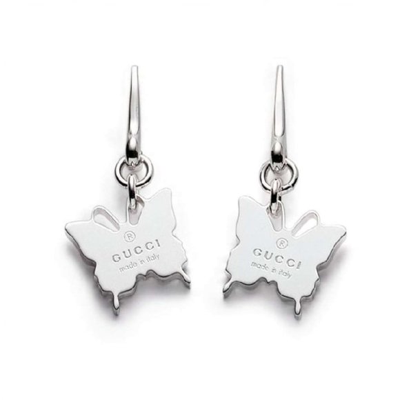Gucci Butterfly Drop Earrings in Sterling Silver - Picture 1 of 4